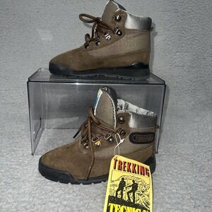 NWT Tecnica Trekking Boots Youth Sz 11‎ Brown Suede Leather Ankle Hiking VTG